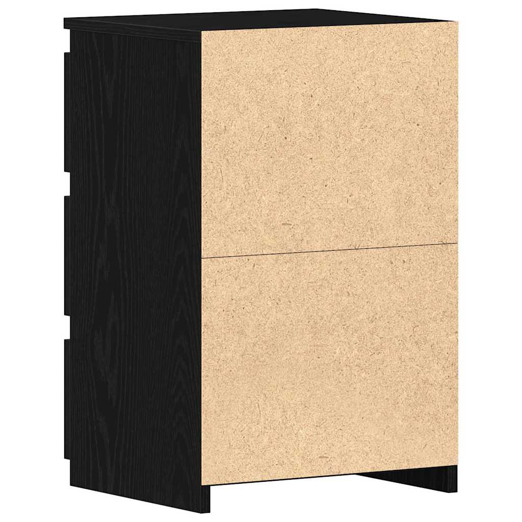 Natskab Med Skuffe Sort Eg 40 X 35 X 62,5 Cm Konstrueret Træ