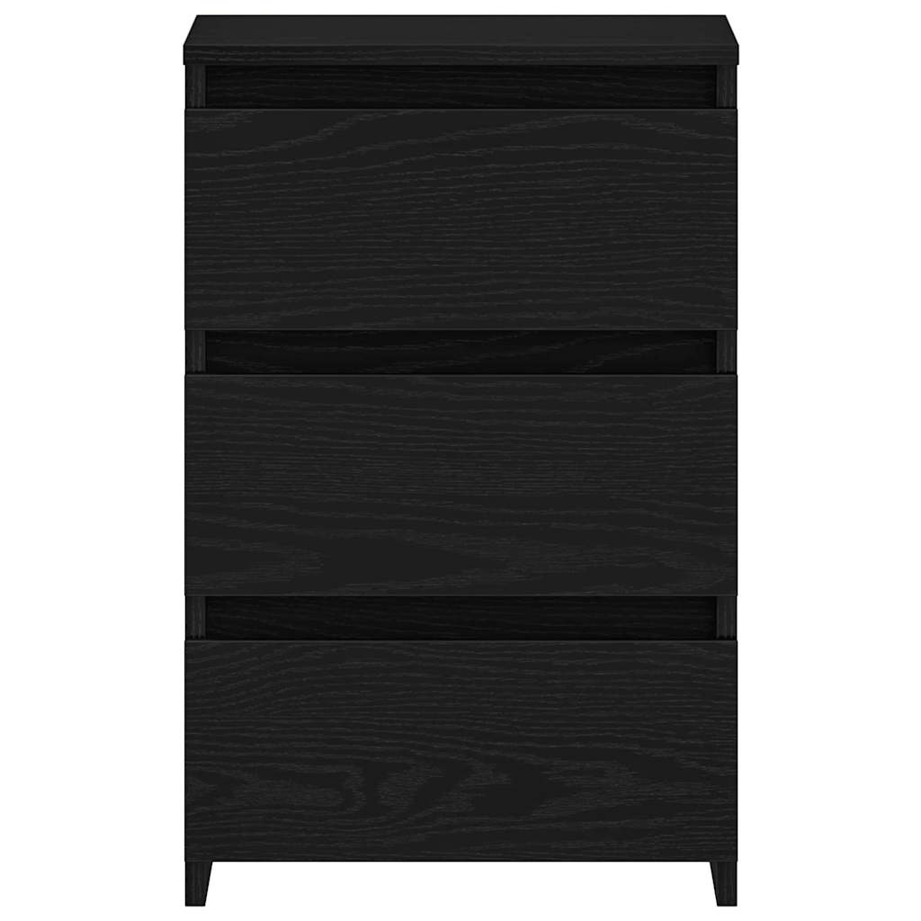 Natskab Med Skuffe Sort Eg 40 X 35 X 62,5 Cm Konstrueret Træ