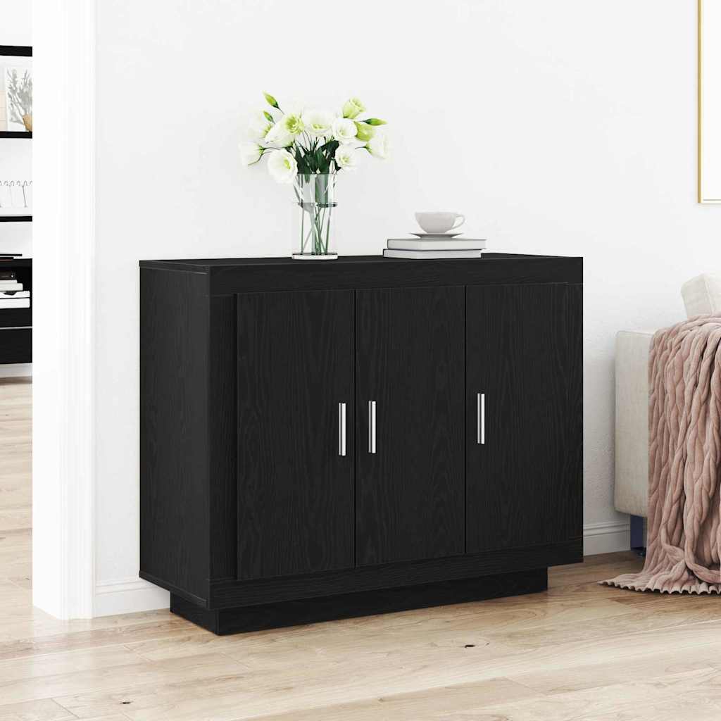 Sideboard Sort Eg 92 X 35 X 75 Cm Konstrueret Træ