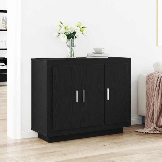 Sideboard Sort Eg 92 X 35 X 75 Cm Konstrueret Træ