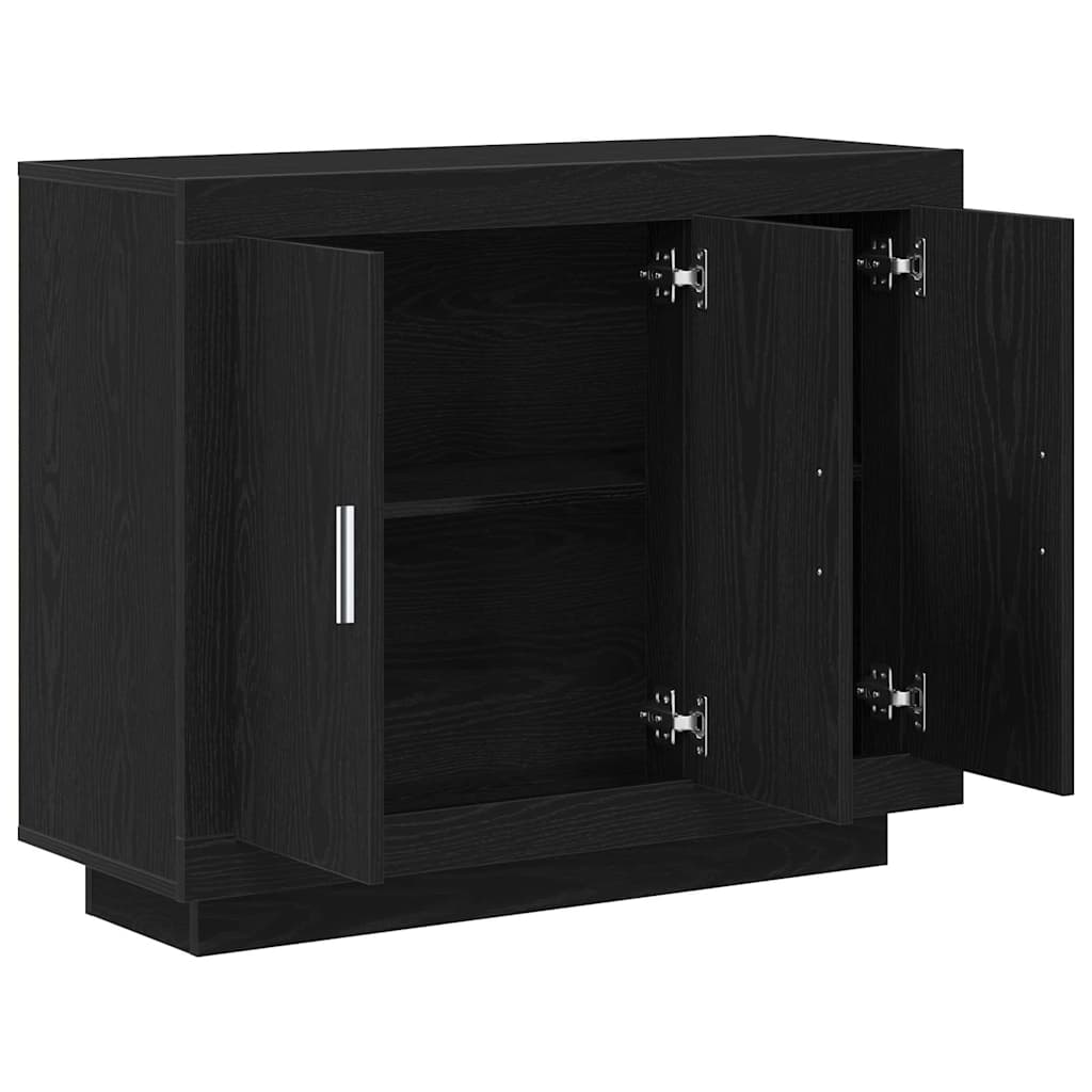 Sideboard Sort Eg 92 X 35 X 75 Cm Konstrueret Træ
