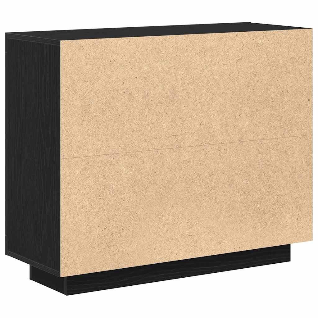 Sideboard Sort Eg 92 X 35 X 75 Cm Konstrueret Træ