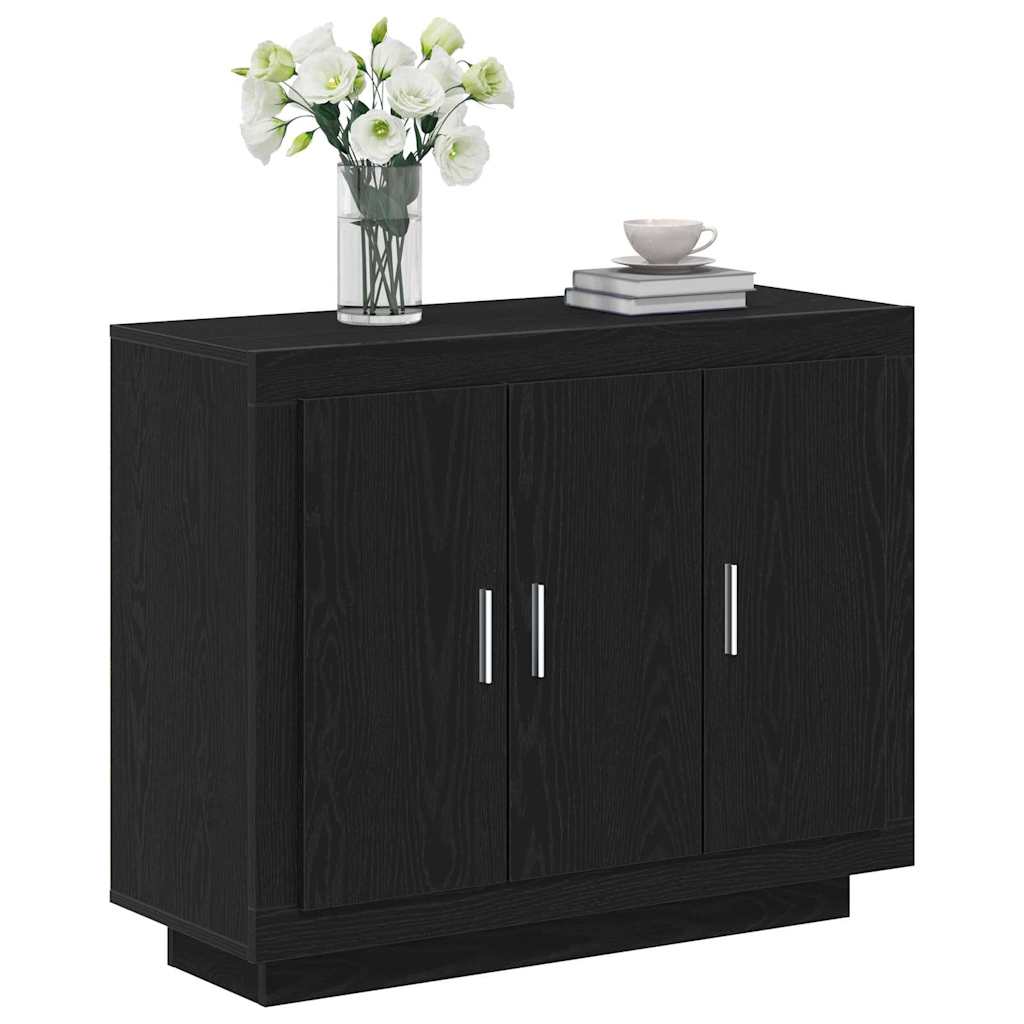 Sideboard Sort Eg 92 X 35 X 75 Cm Konstrueret Træ