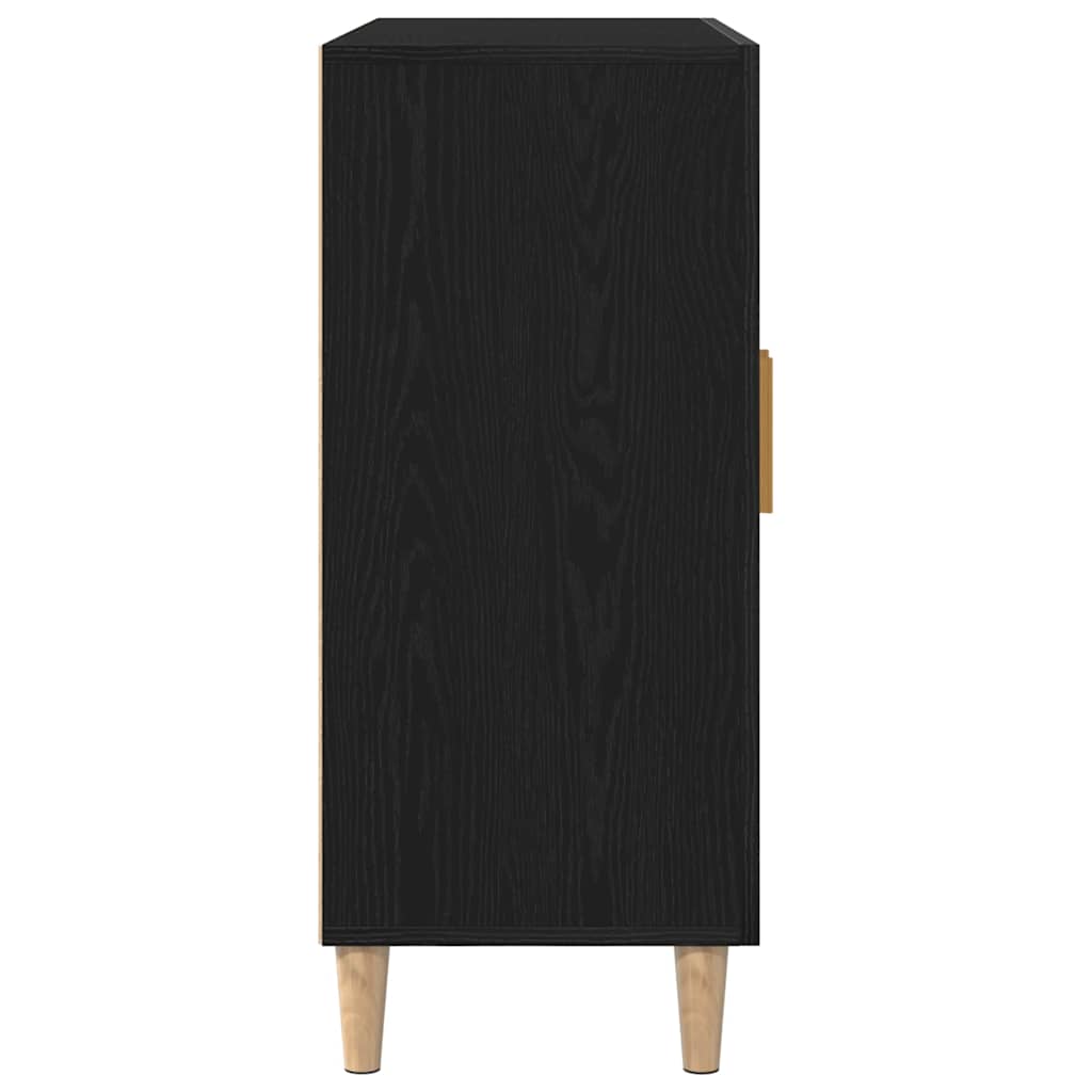 Sideboard Sort Eg 90 X 34 X 80 Cm Konstrueret Træ