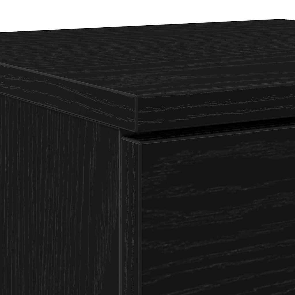 Sideboard 2 Pcs Sort Eg 30 X 30 X 70 Cm Konstrueret Træ