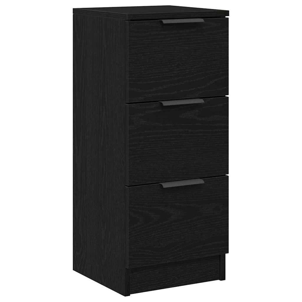 Sideboard 2 Pcs Sort Eg 30 X 30 X 70 Cm Konstrueret Træ