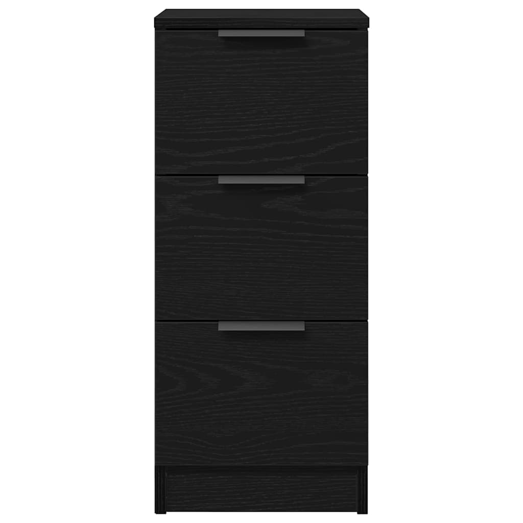 Sideboard 2 Pcs Sort Eg 30 X 30 X 70 Cm Konstrueret Træ