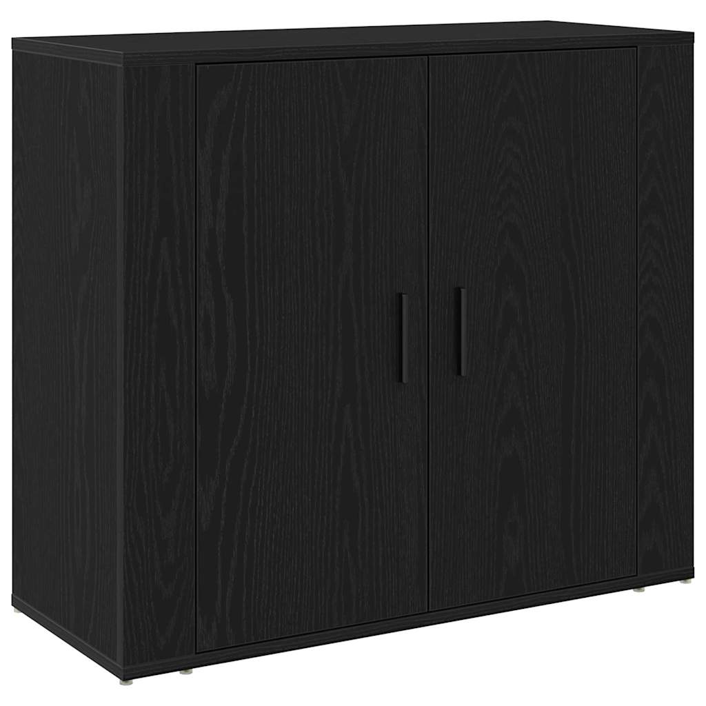 Sideboard Sort Eg 80 X 33 X 70 Cm Konstrueret Træ