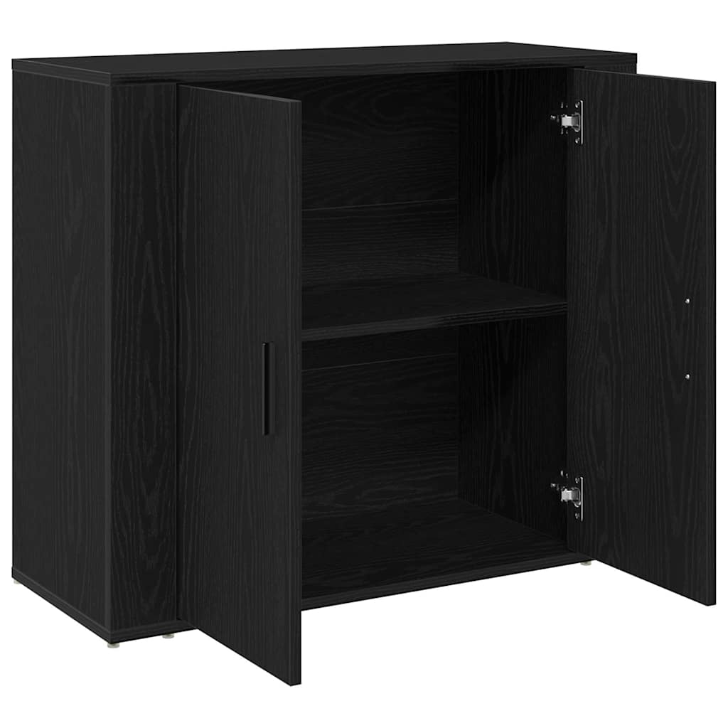 Sideboard Sort Eg 80 X 33 X 70 Cm Konstrueret Træ