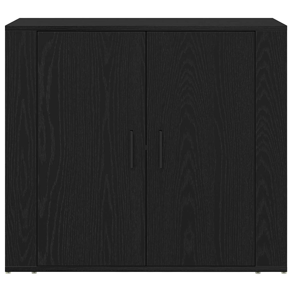 Sideboard Sort Eg 80 X 33 X 70 Cm Konstrueret Træ