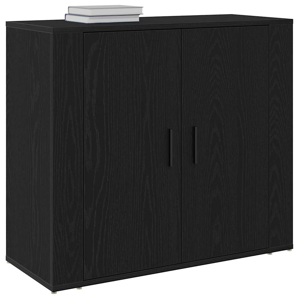 Sideboard Sort Eg 80 X 33 X 70 Cm Konstrueret Træ