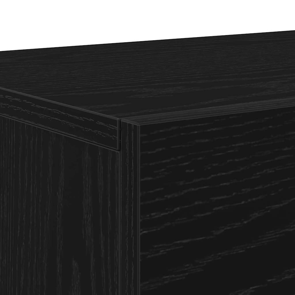 Tv-Møbelsæt Sort Eg 150 X 30 X 50 Cm Konstrueret Træ