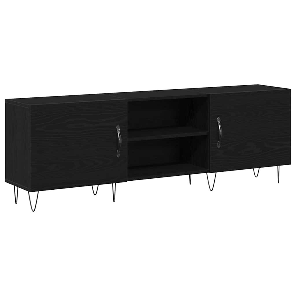 Tv-Møbelsæt Sort Eg 150 X 30 X 50 Cm Konstrueret Træ