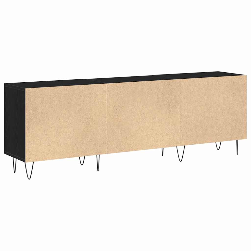Tv-Møbelsæt Sort Eg 150 X 30 X 50 Cm Konstrueret Træ