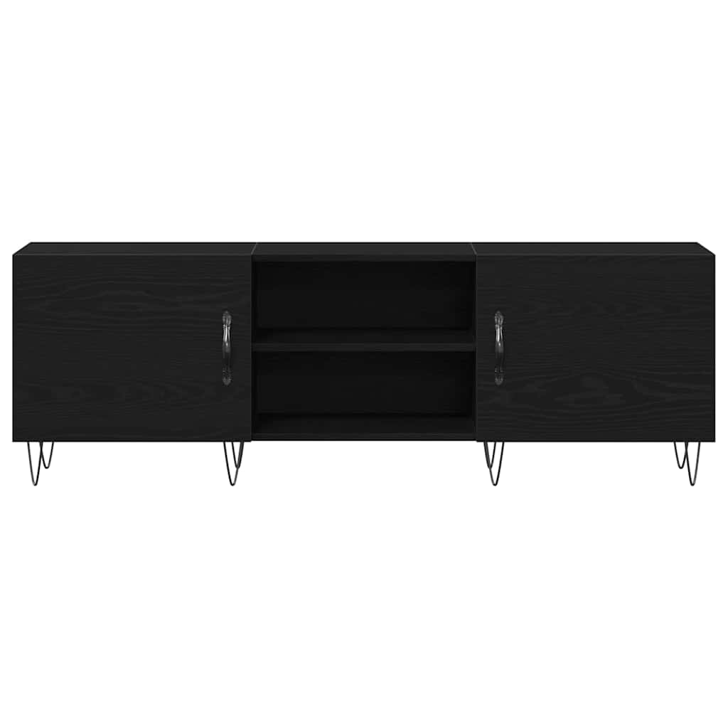 Tv-Møbelsæt Sort Eg 150 X 30 X 50 Cm Konstrueret Træ