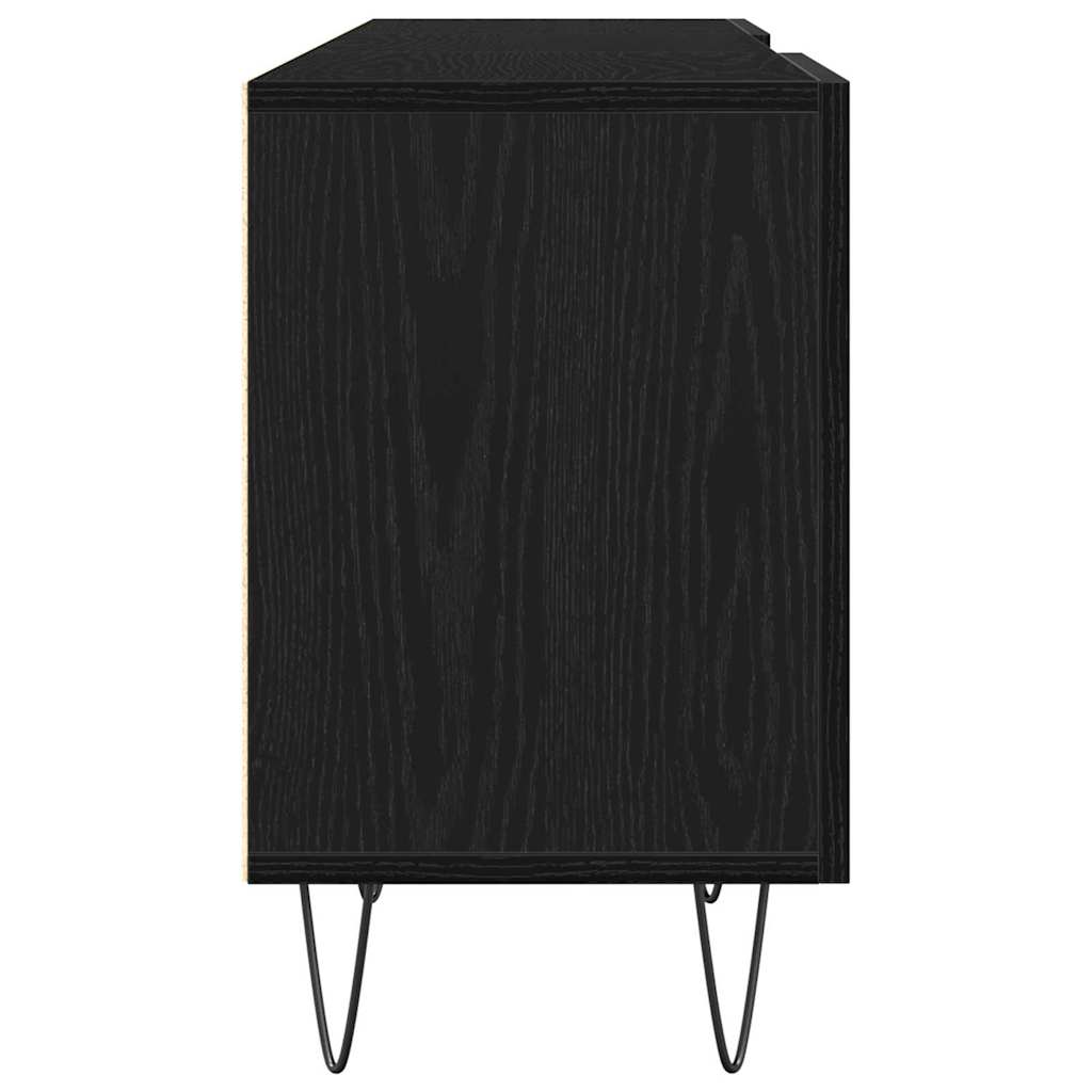 Tv-Møbelsæt Sort Eg 150 X 30 X 50 Cm Konstrueret Træ