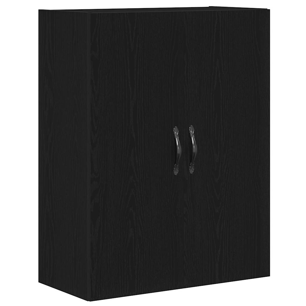 Væghængt Skab Sort Eg 69,5 X 34 X 180 Cm Konstrueret Træ