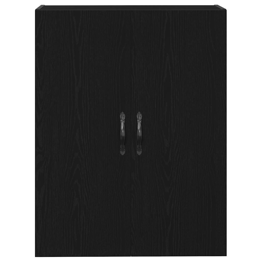 Væghængt Skab Sort Eg 69,5 X 34 X 180 Cm Konstrueret Træ