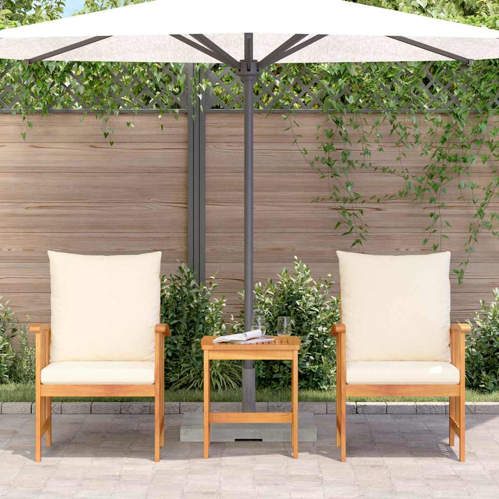 Havesofa Sæt Med Pude 3 Pcs Olie Naturlig Massivt Akacietræ