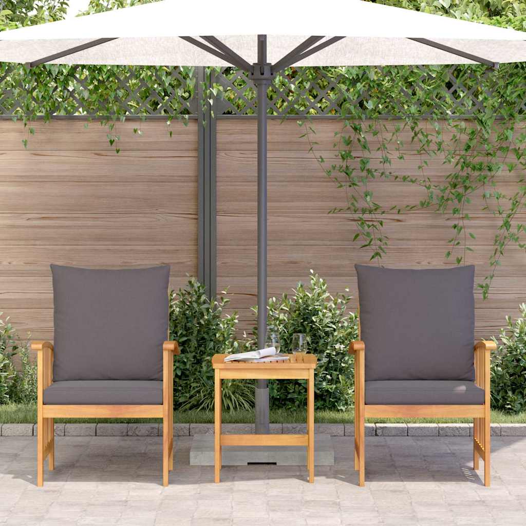 Havesofa Sæt Med Pude 3 Pcs Olie Naturlig Massivt Akacietræ