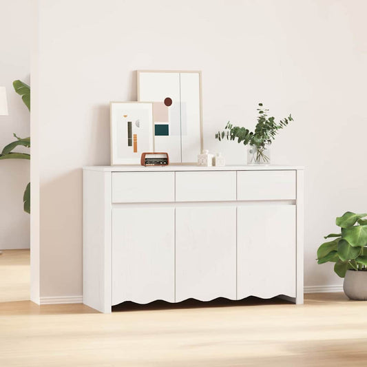 Sideboard Drammen Hvid 114 X 43 X 75,5 Cm Massivt Fyrretræ