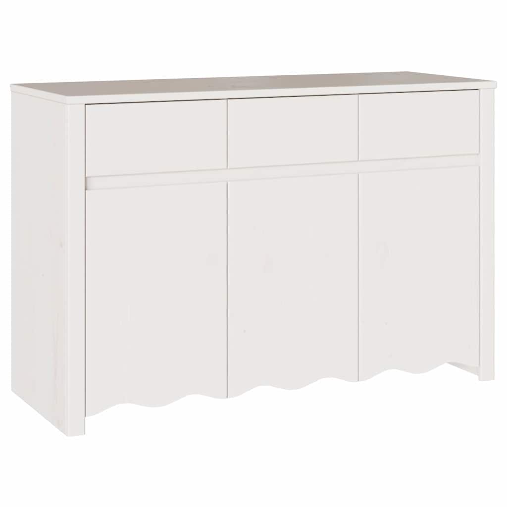 Sideboard Drammen Hvid 114 X 43 X 75,5 Cm Massivt Fyrretræ