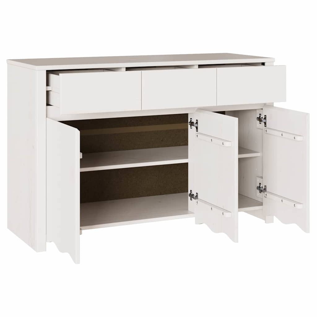 Sideboard Drammen Hvid 114 X 43 X 75,5 Cm Massivt Fyrretræ