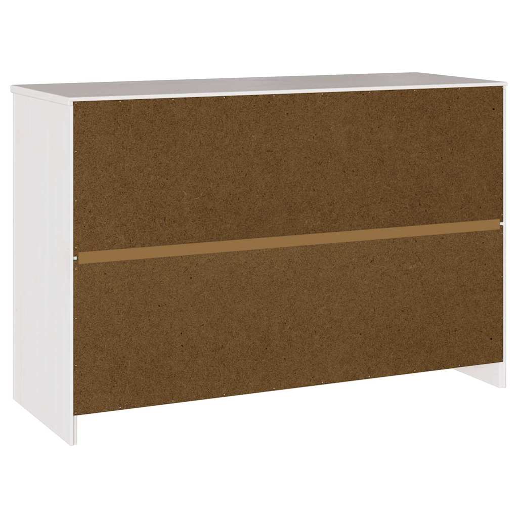 Sideboard Drammen Hvid 114 X 43 X 75,5 Cm Massivt Fyrretræ