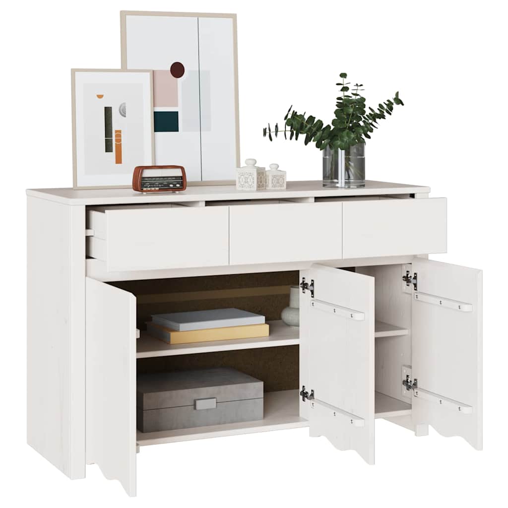 Sideboard Drammen Hvid 114 X 43 X 75,5 Cm Massivt Fyrretræ