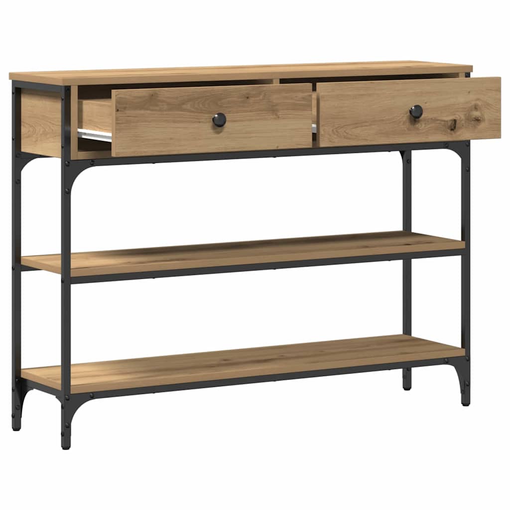 Konsolbord Artisan Egetræ 100 X 25 X 75 Cm Konstrueret Træ
