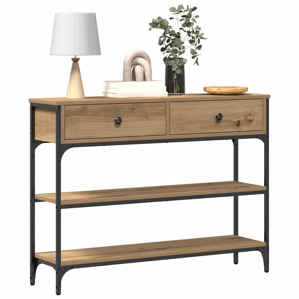 Konsolbord Artisan Egetræ 100 X 25 X 75 Cm Konstrueret Træ