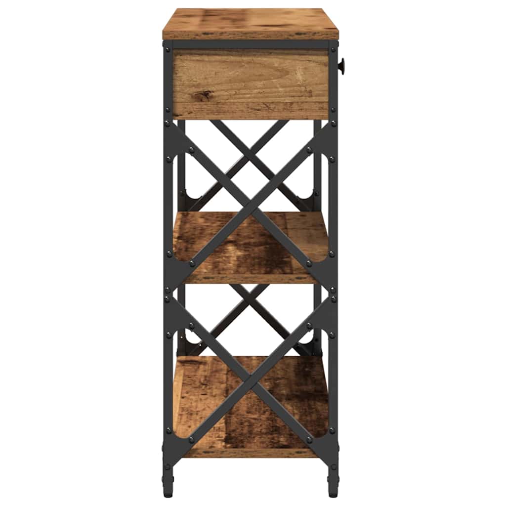 Konsol Bord Gammelt Træ 75 X 28 X 75 Cm Laminat Træ Og Metal