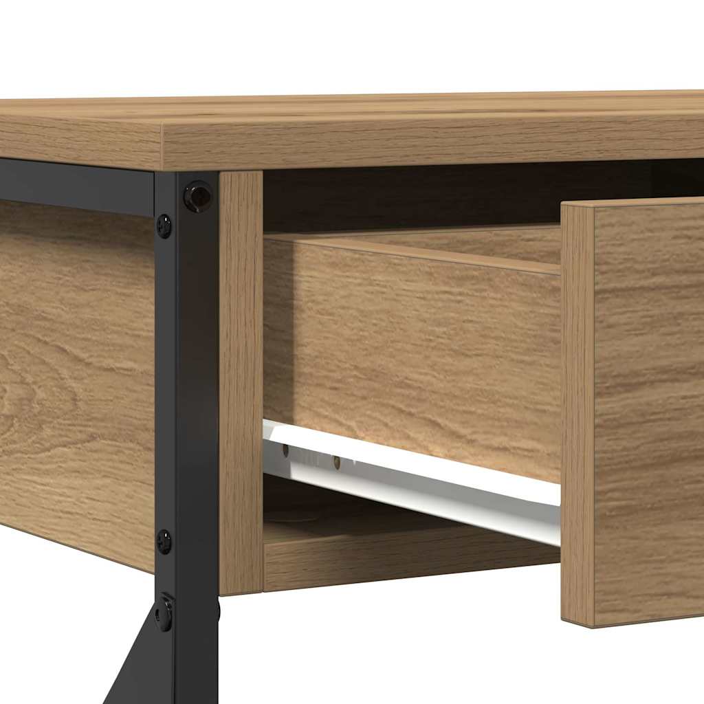 Konsol Bord Artisan Eg 75 X 28 X 75 Cm Laminat Træ Og Metal