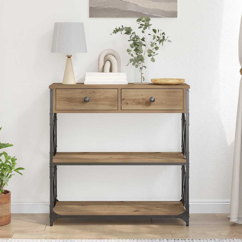 Konsol Bord Artisan Eg 75 X 28 X 75 Cm Laminat Træ Og Metal