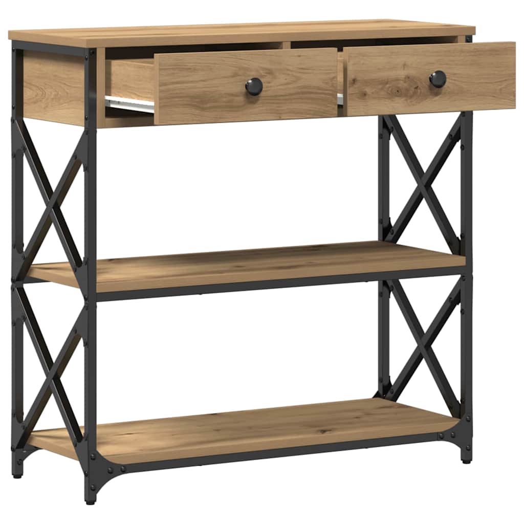 Konsol Bord Artisan Eg 75 X 28 X 75 Cm Laminat Træ Og Metal