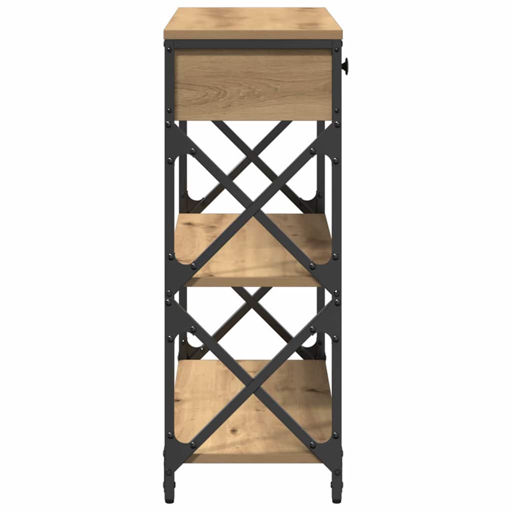 Konsol Bord Artisan Eg 75 X 28 X 75 Cm Laminat Træ Og Metal