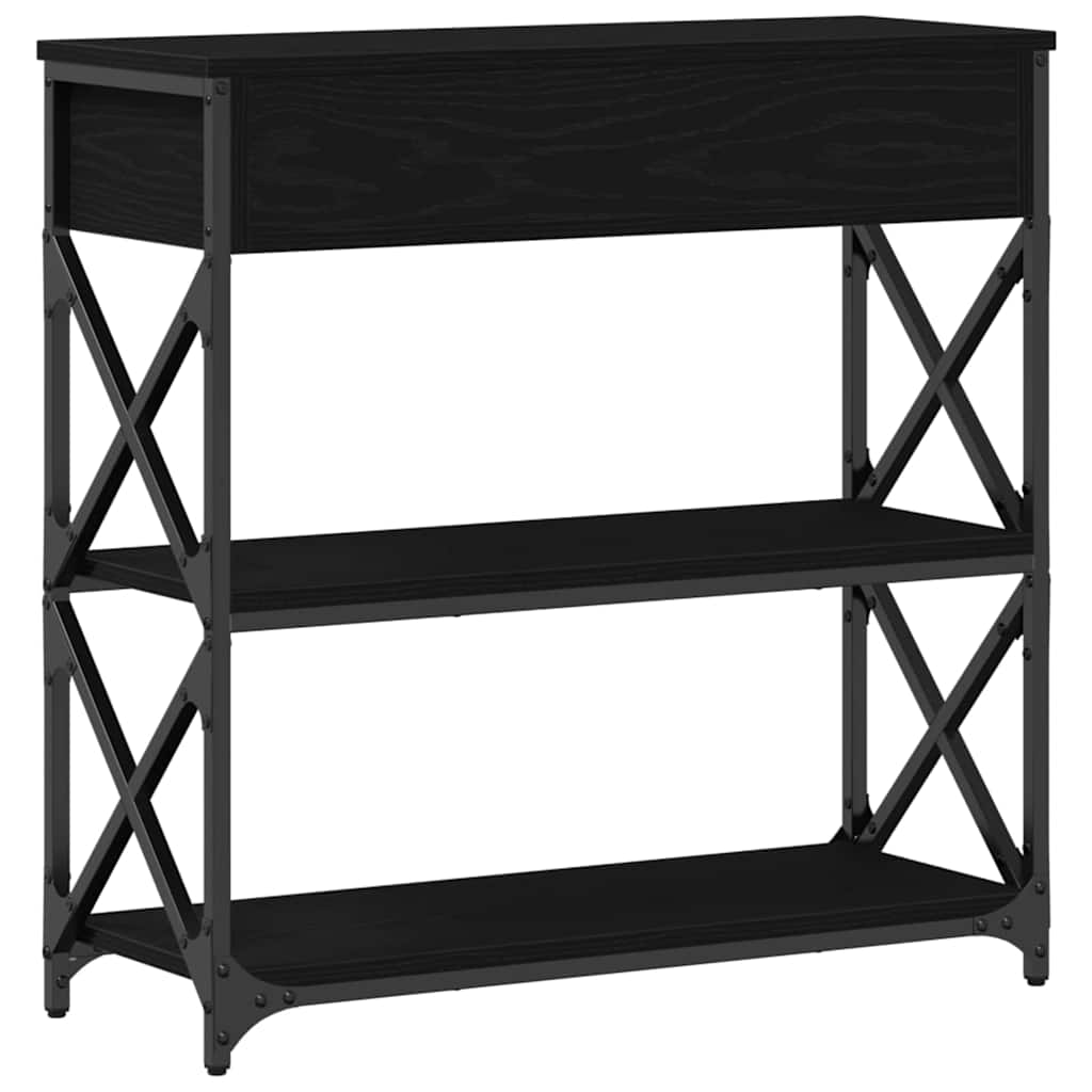 Konsol Bord Sort Eg 75 X 28 X 75 Cm Laminat Træ Og Metal
