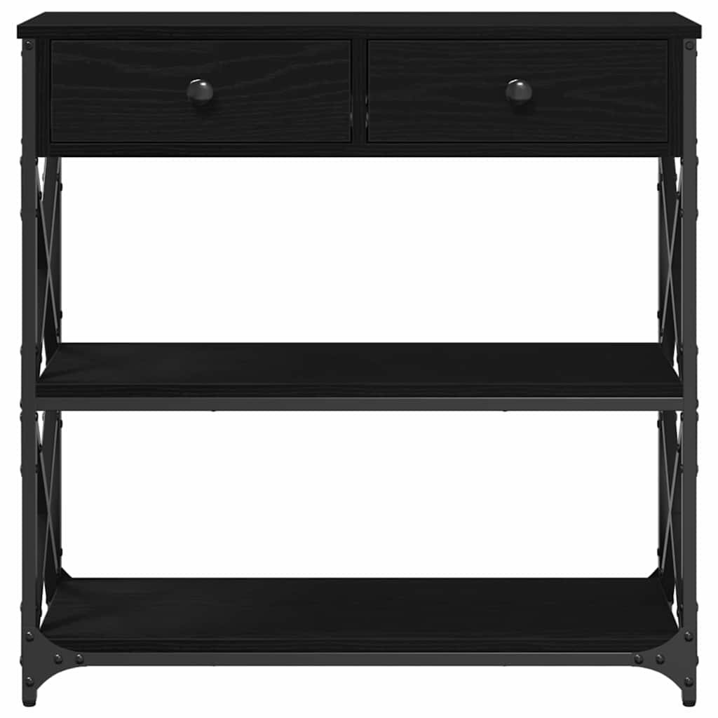 Konsol Bord Sort Eg 75 X 28 X 75 Cm Laminat Træ Og Metal