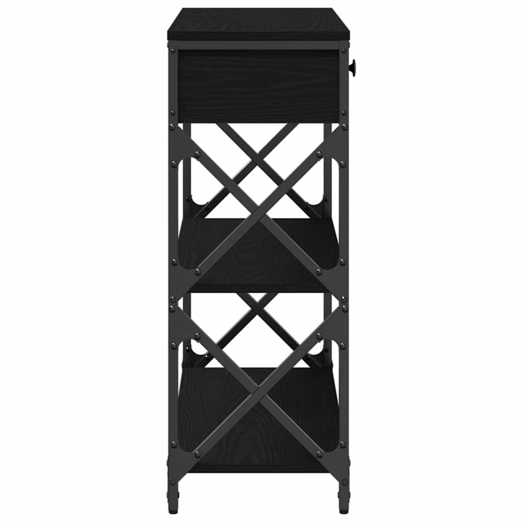 Konsol Bord Sort Eg 75 X 28 X 75 Cm Laminat Træ Og Metal