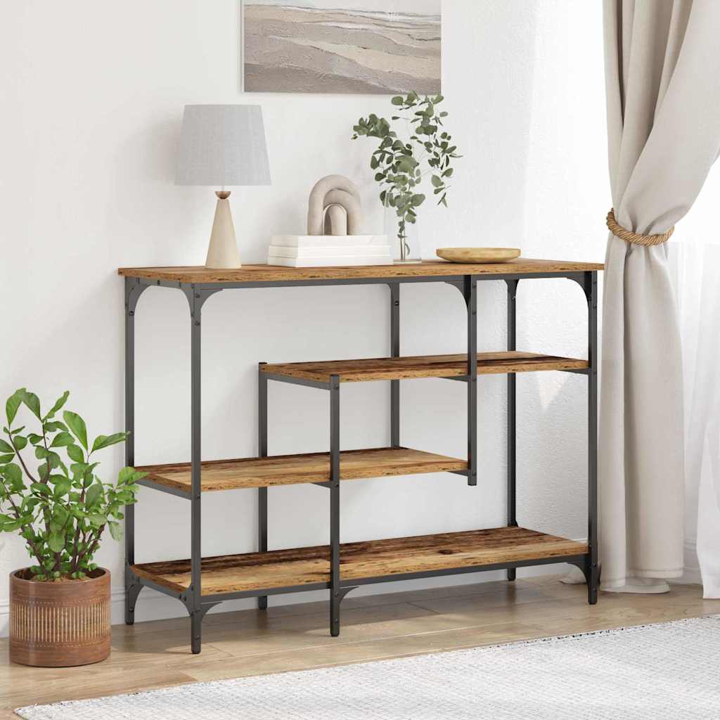Konsolbord Gammelt Træ 100 X 35 X 75 Cm Laminat Træ Og Metal
