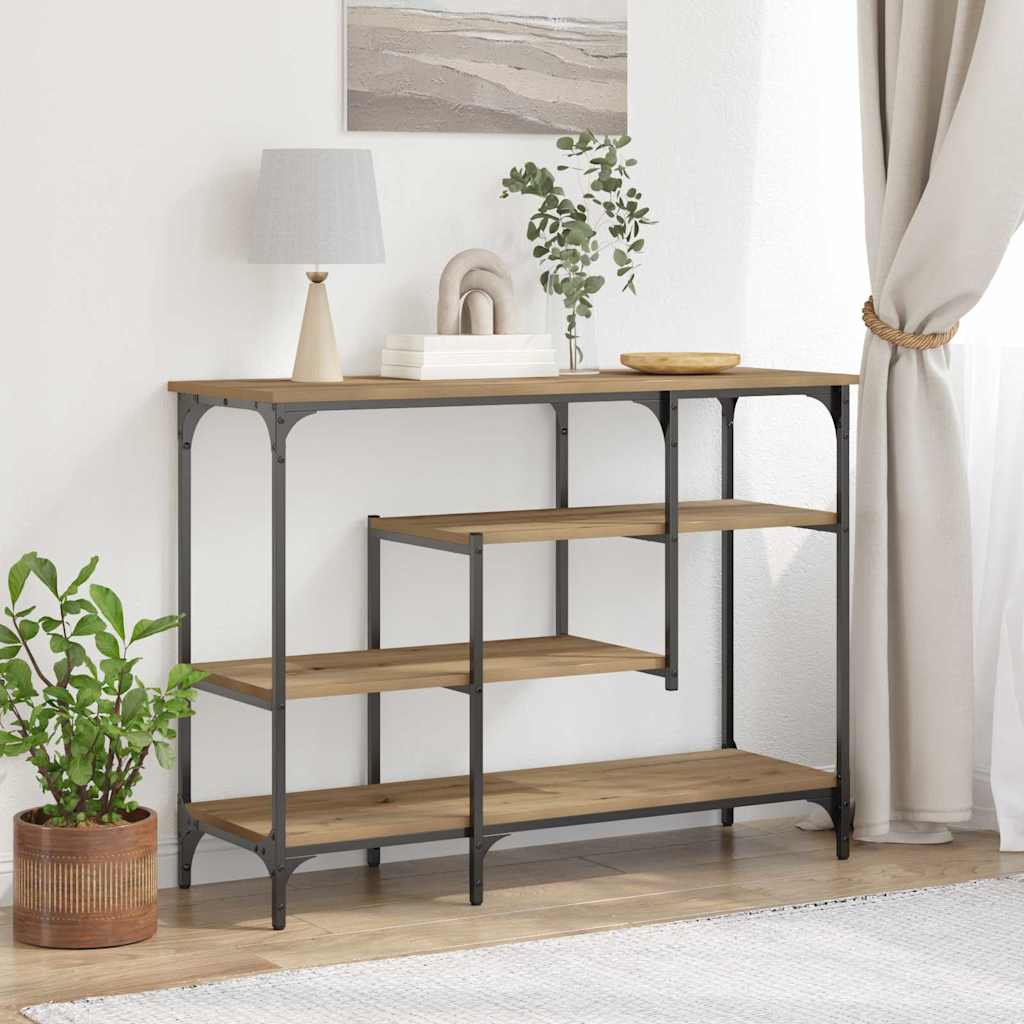 Konsolbord Artisan Eg 100 X 35 X 75 Cm Laminat Træ Og Metal