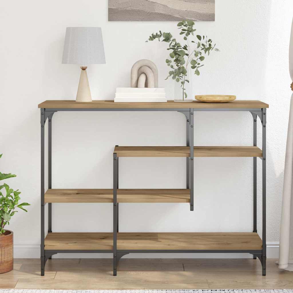 Konsolbord Artisan Eg 100 X 35 X 75 Cm Laminat Træ Og Metal