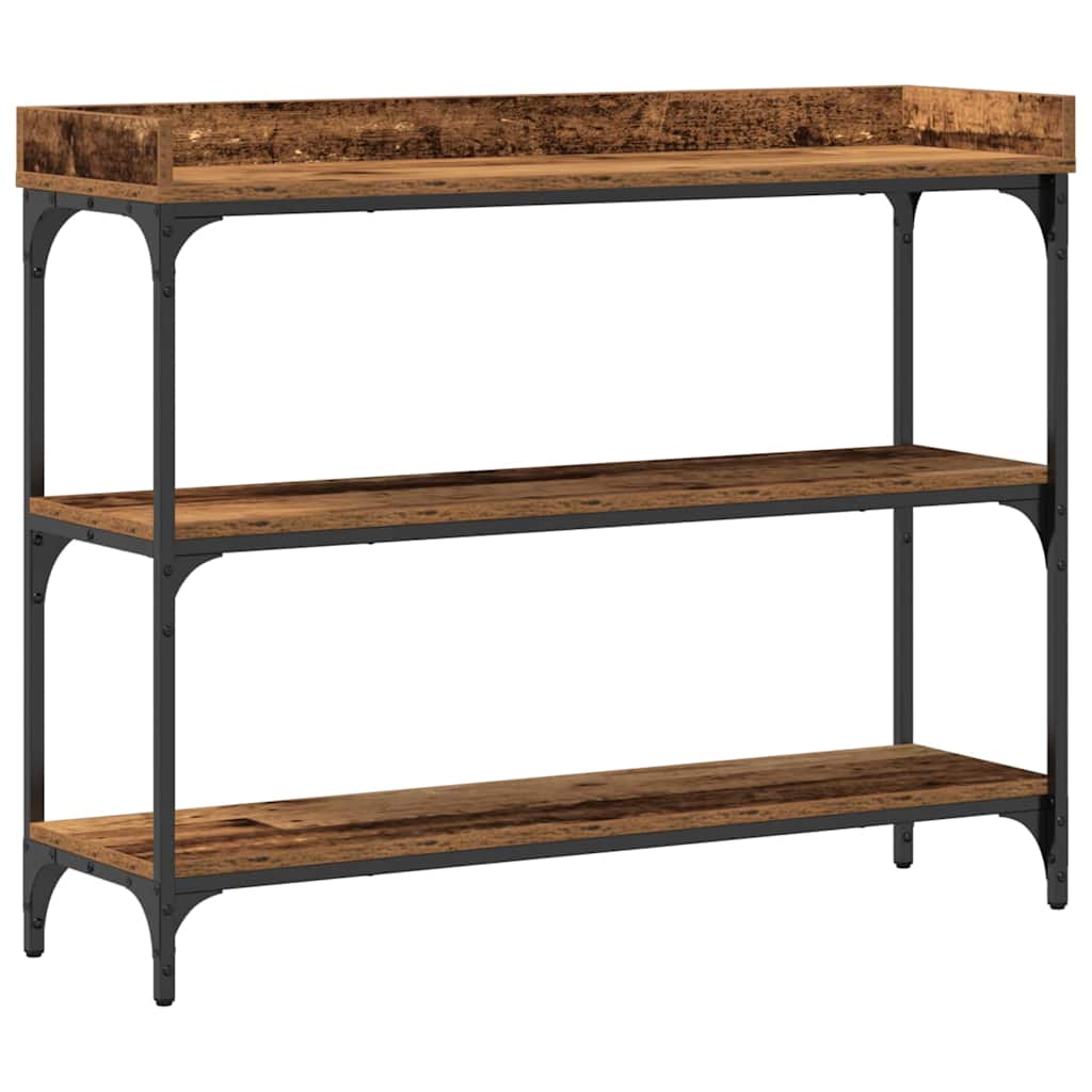 Konsolbord Gammelt Træ 100 X 30 X 80 Cm Laminat Træ Og Metal
