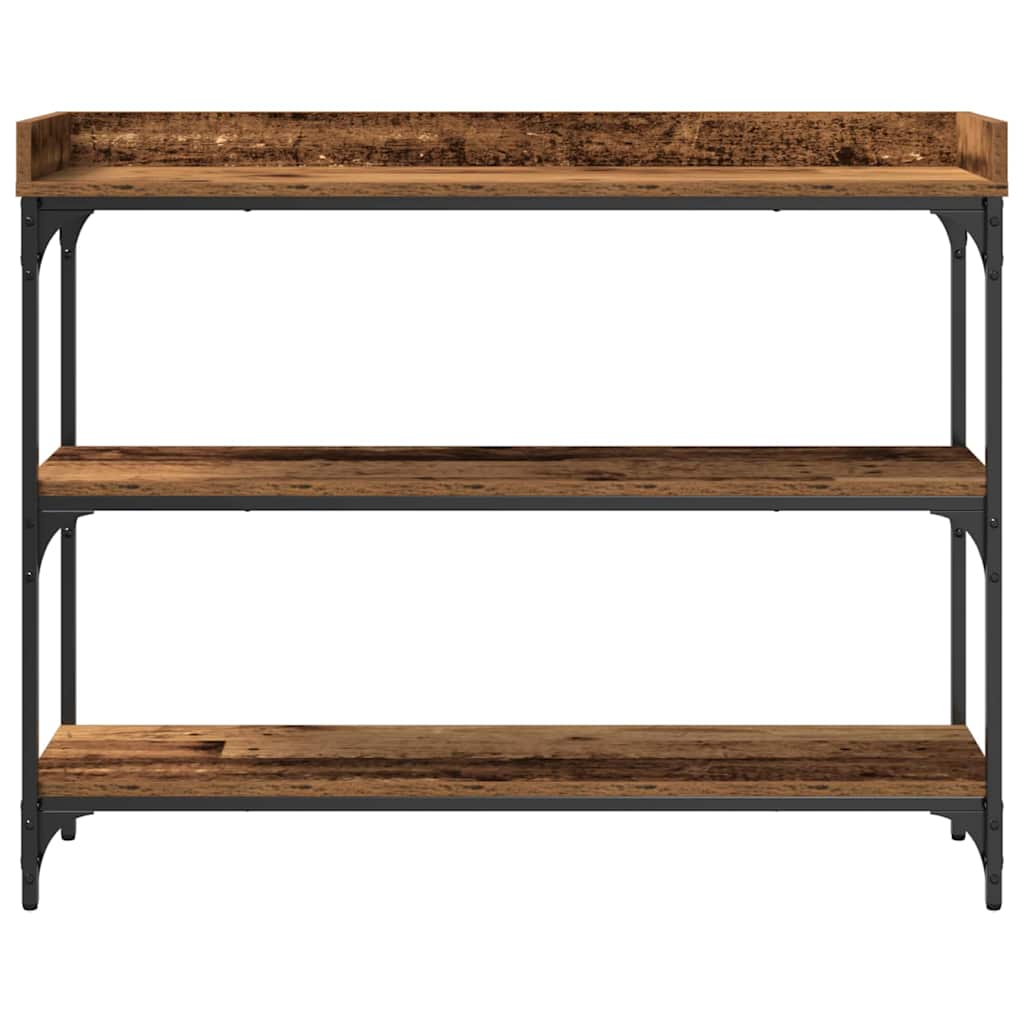 Konsolbord Gammelt Træ 100 X 30 X 80 Cm Laminat Træ Og Metal