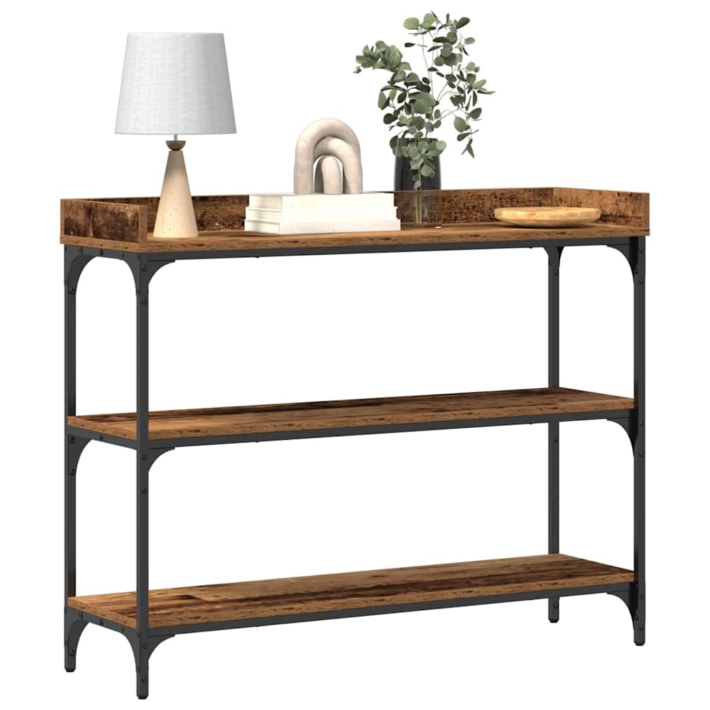 Konsolbord Gammelt Træ 100 X 30 X 80 Cm Laminat Træ Og Metal
