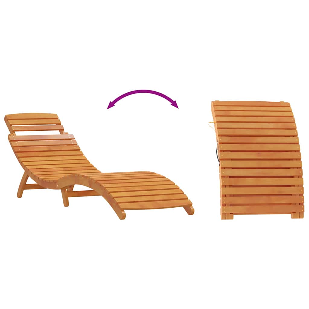 Liggestol 2 Pcs Brun 55 X 184 X 64Cm Massivt Akacietræ