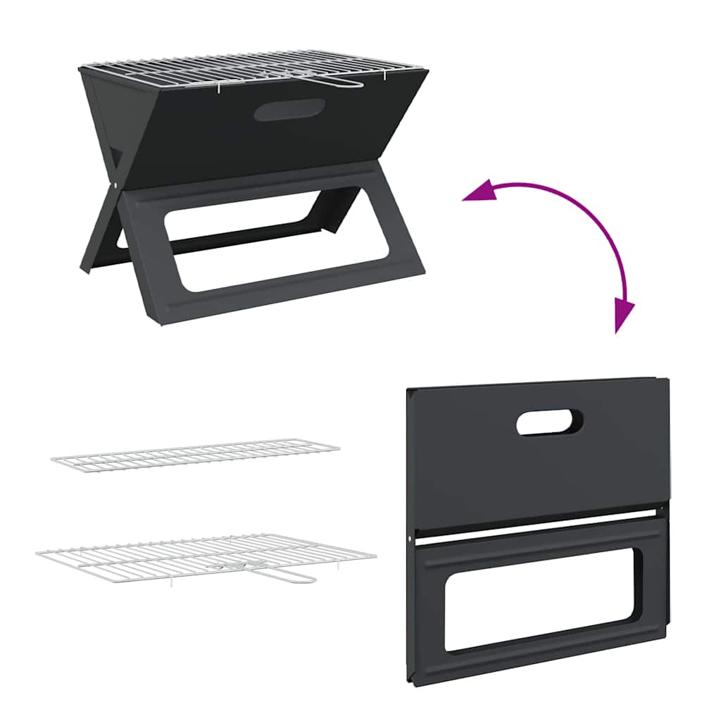 Udendørs Grill Sort 46 X 31 X 31 Cm Stål