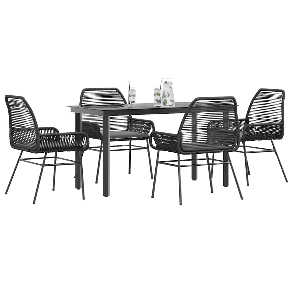7 Dele Spisebordssæt Til Haven M. Hynder Polyrattan Glas