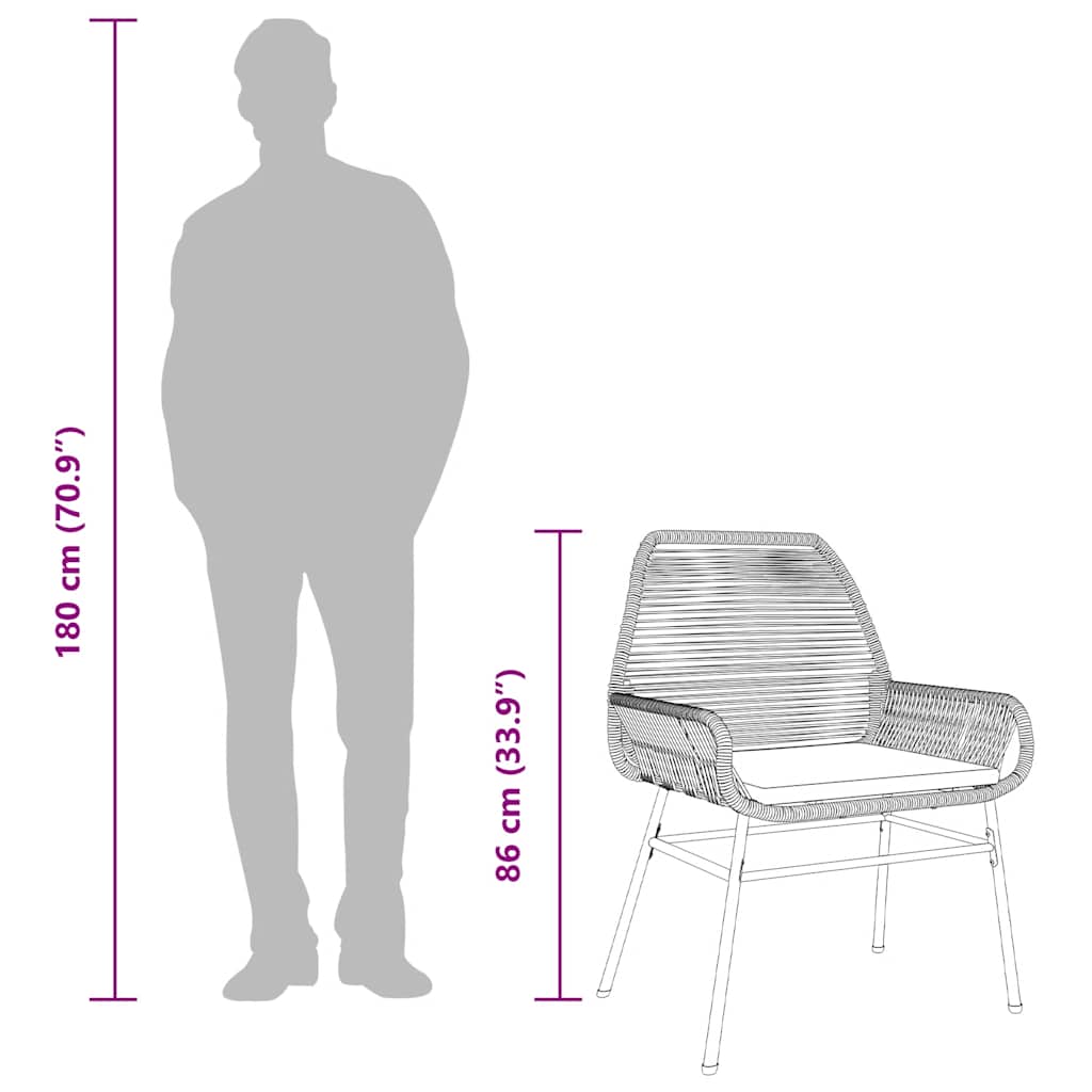 7 Dele Spisebordssæt Til Haven M. Hynder Polyrattan Glas