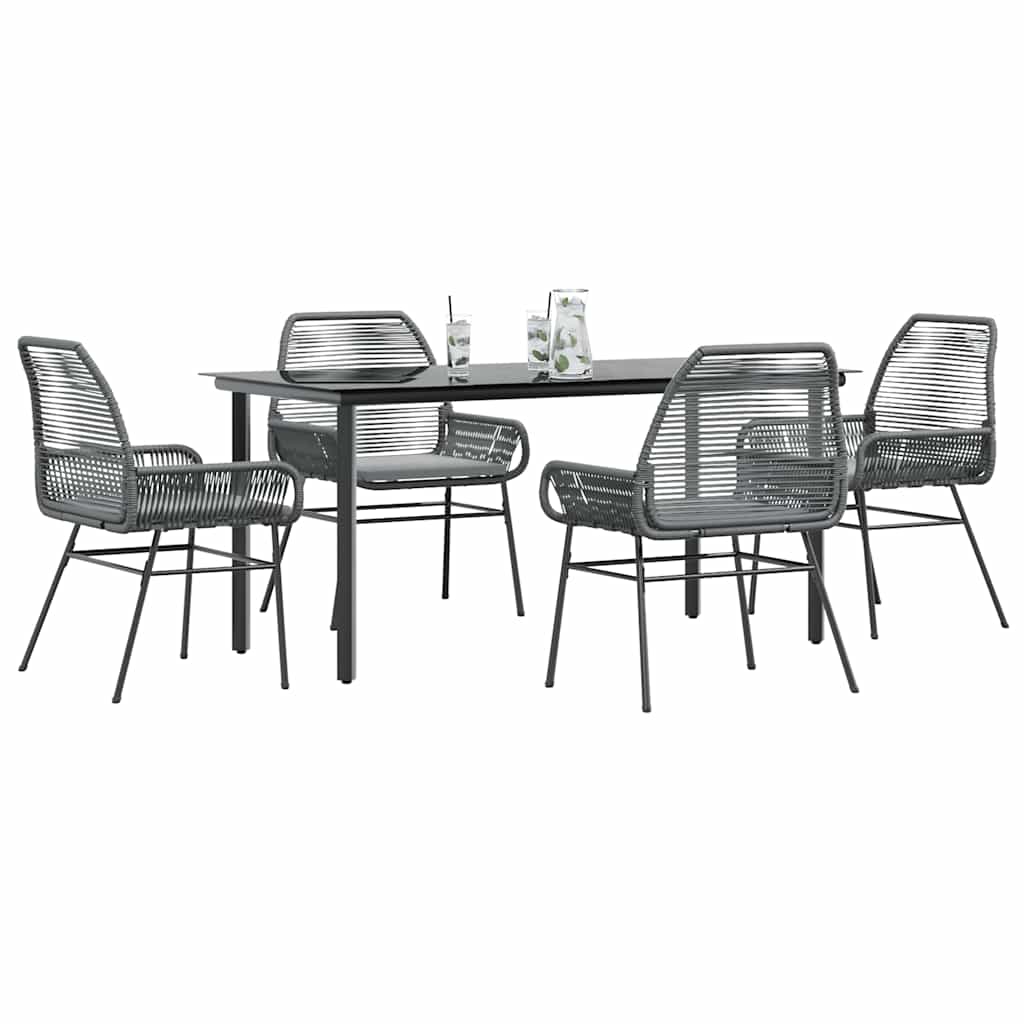 7 Dele Spisebordssæt Til Haven M. Hynder Polyrattan Glas